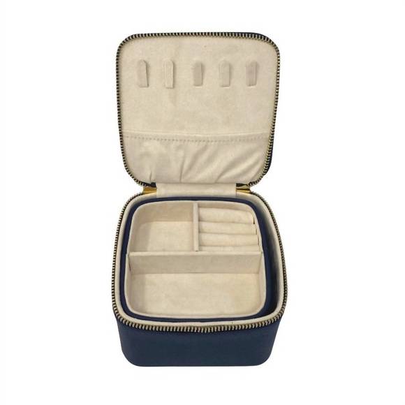 NEW HARPER JAMES women's grace classic jewelry case in navy - Picture 2 of 6